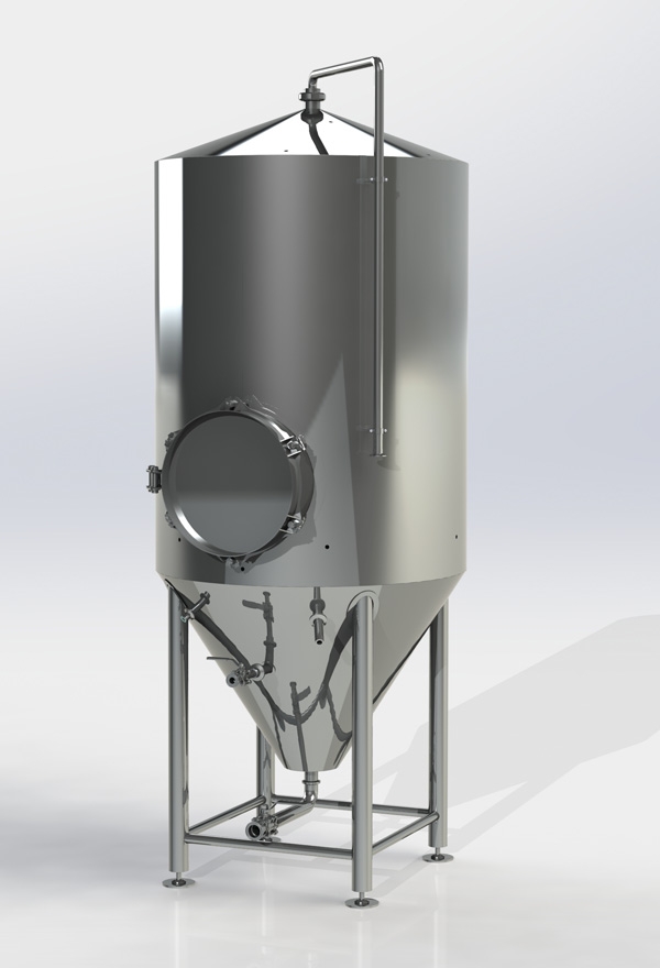 Cylinder-conical tank (CCT) 500 l. with side hatch