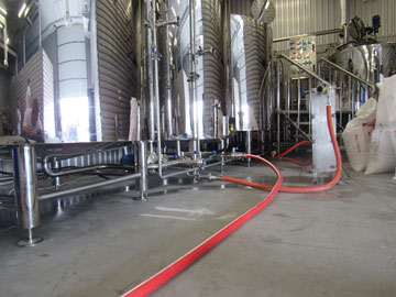 Brewery water tanks piping