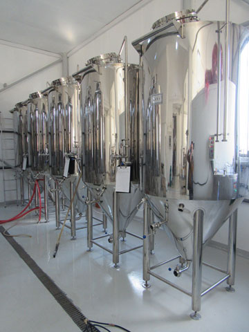 Fermenters in brewery (Romania)